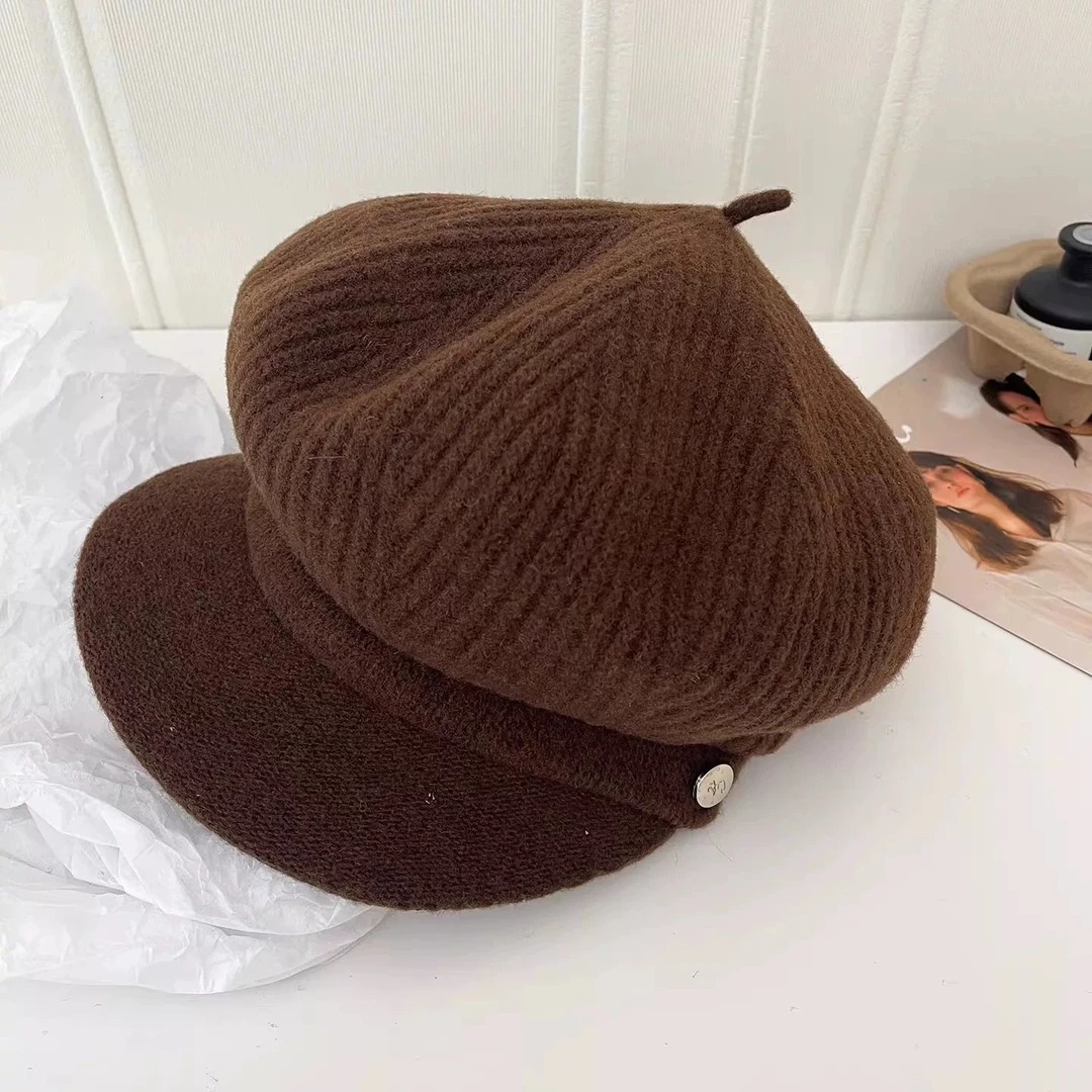 黑色报童帽秋冬韩系八角帽子女鸭舌帽时尚休闲百搭女士复古韩版