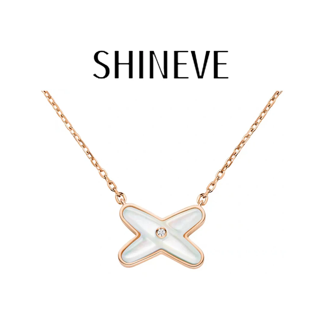 合金项链 【镀K金】小鹏白贝时尚项链白色高端轻奢百搭素款