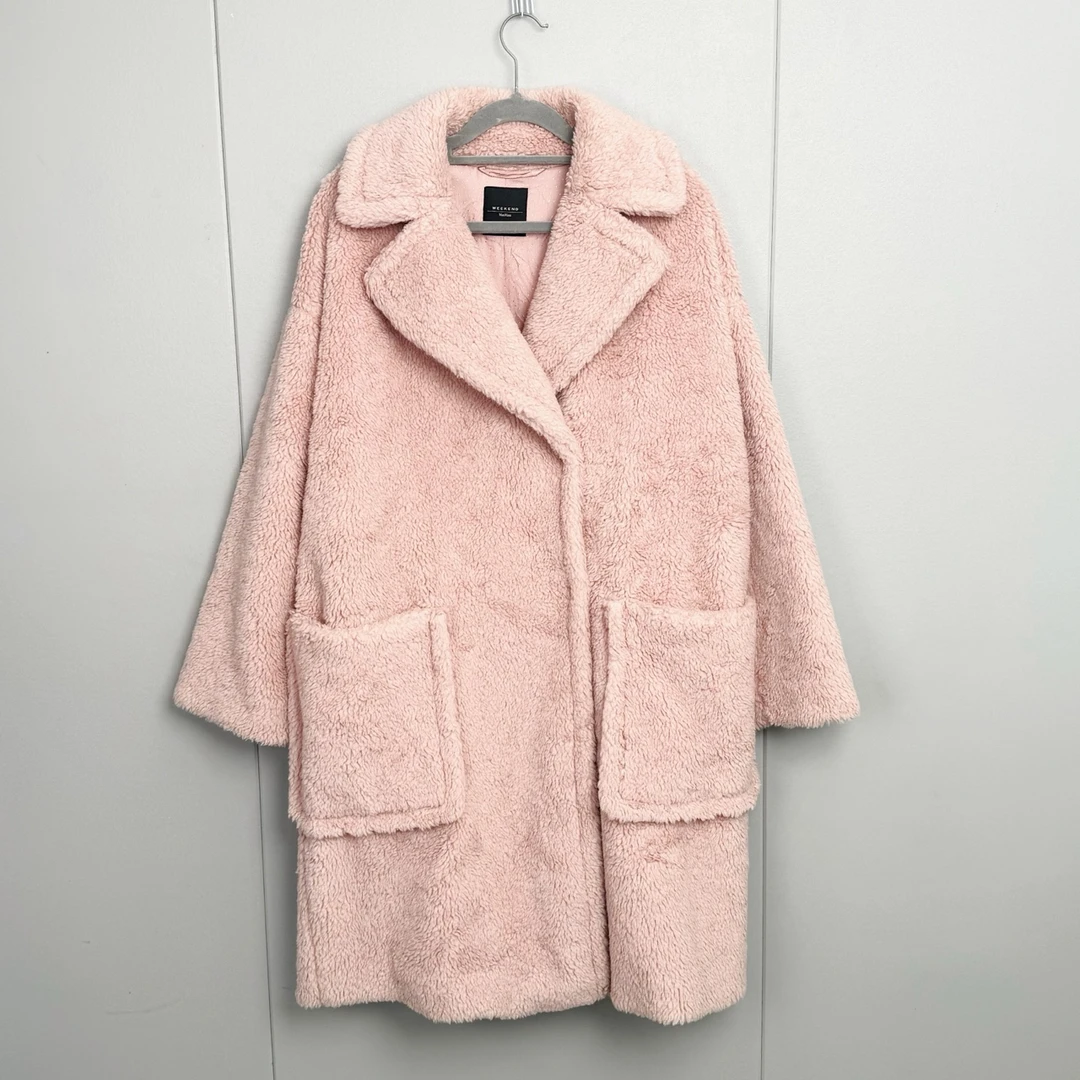 99新 MaxMara 36码/Maxmara/maxmara 粉色泰迪大衣/98新/jm09633
