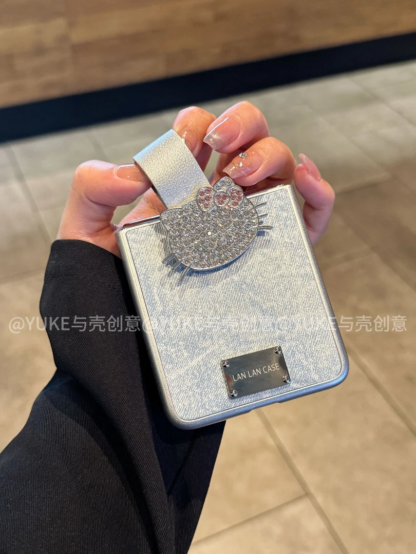 卡通KT适用华为PuraX折叠手机壳pocket2皮质荣耀Vflip指环小米mix