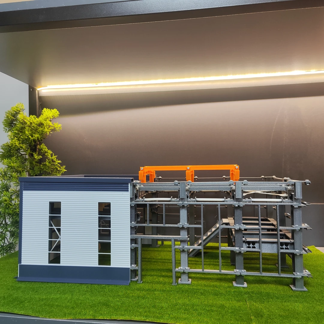 （小号）【无敌小厂房】夹层+楼承板+吊车梁+系杆-钢结构模型