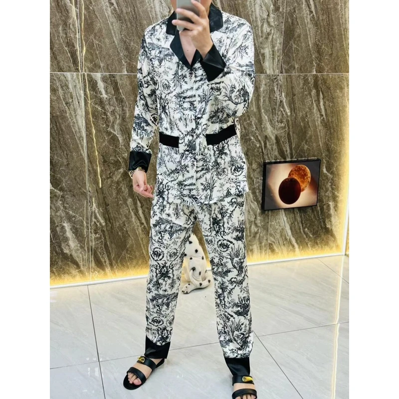 【1555】春夏可外穿舒适家居服睡衣套装男士时尚休闲轻薄透气