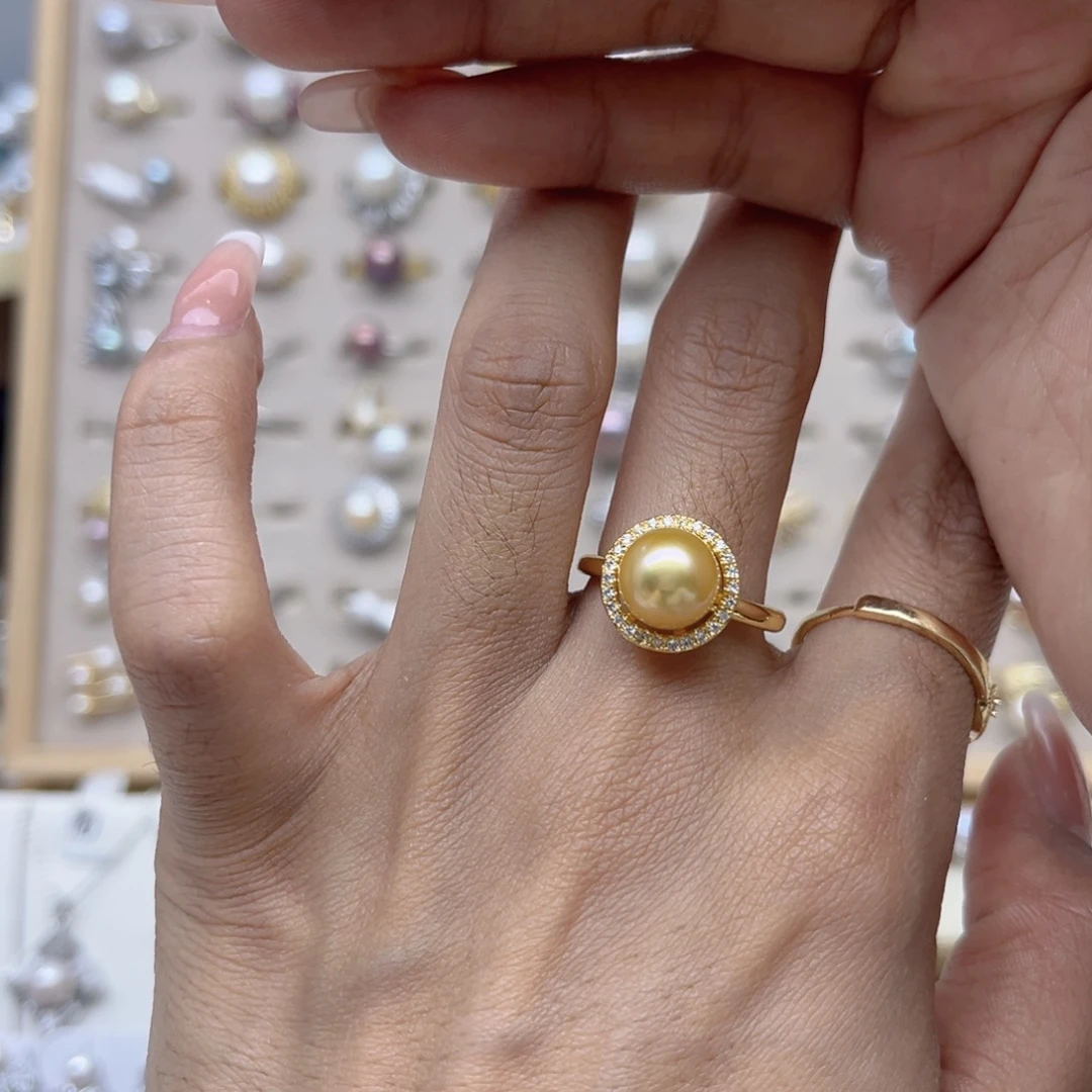 沉***a戒指淡水珍珠合金