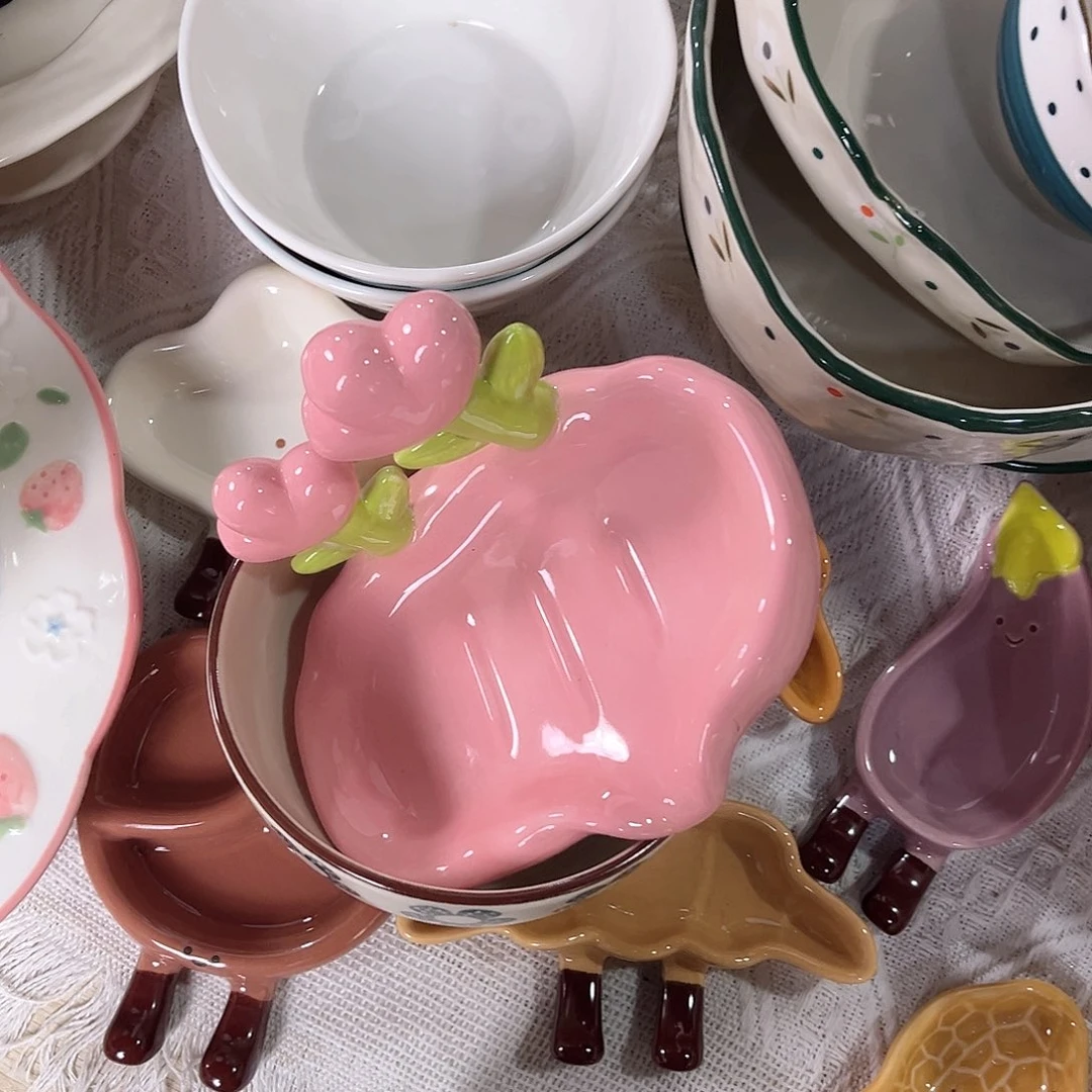 碗盘粉色郁金香香皂盒