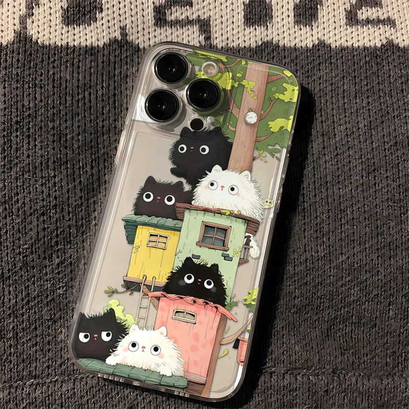 奥菲顿可爱树屋小猫适用iphone16苹果13手机壳小米vivo华为oppo套