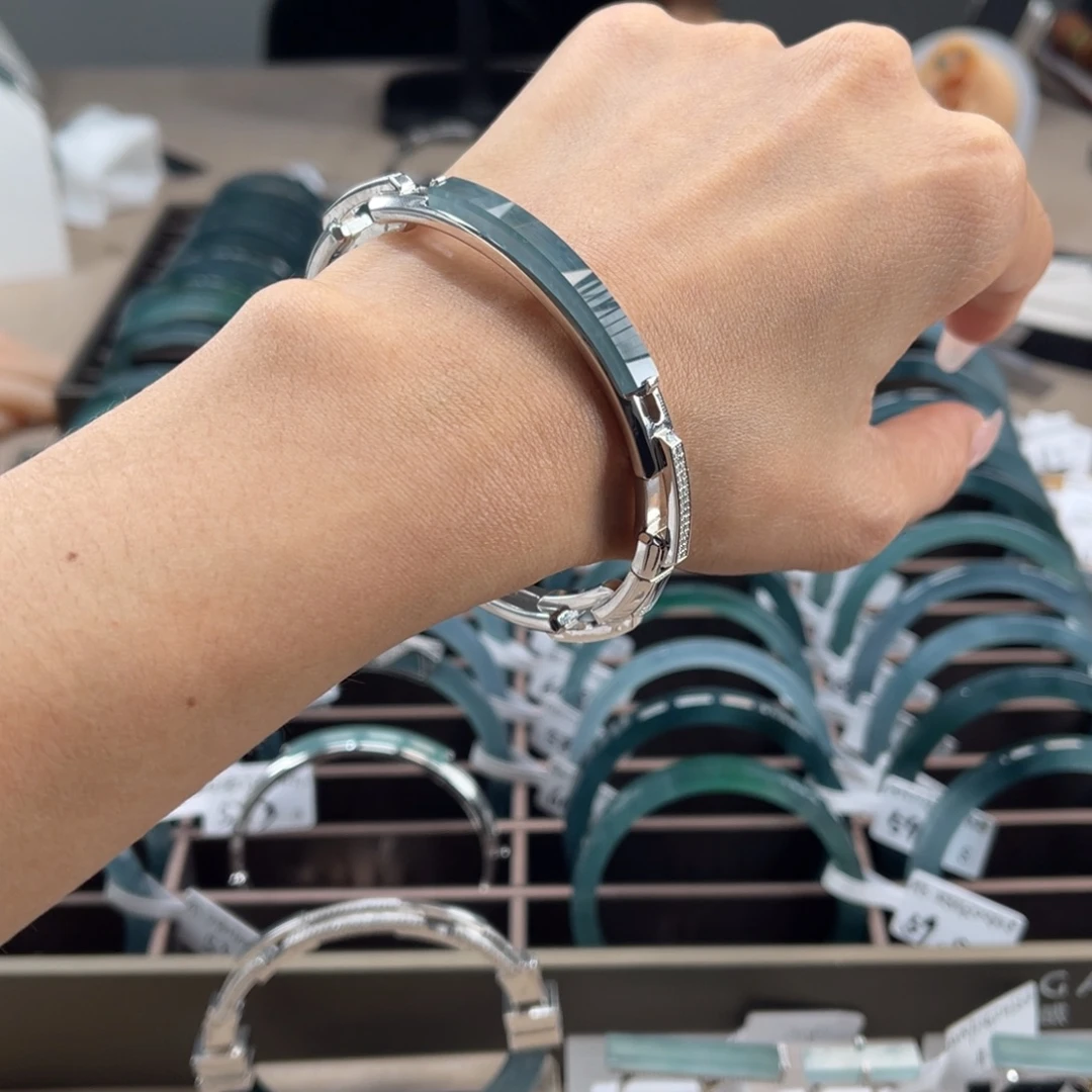 翡翠未镶嵌手镯开口63