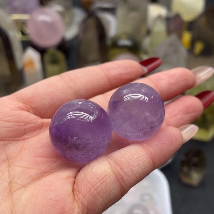 水晶41未镶嵌白**朵紫水球