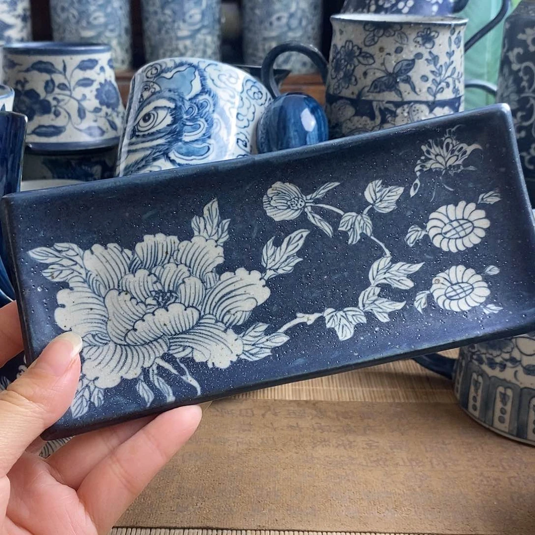 手工手绘青花高温陶瓷