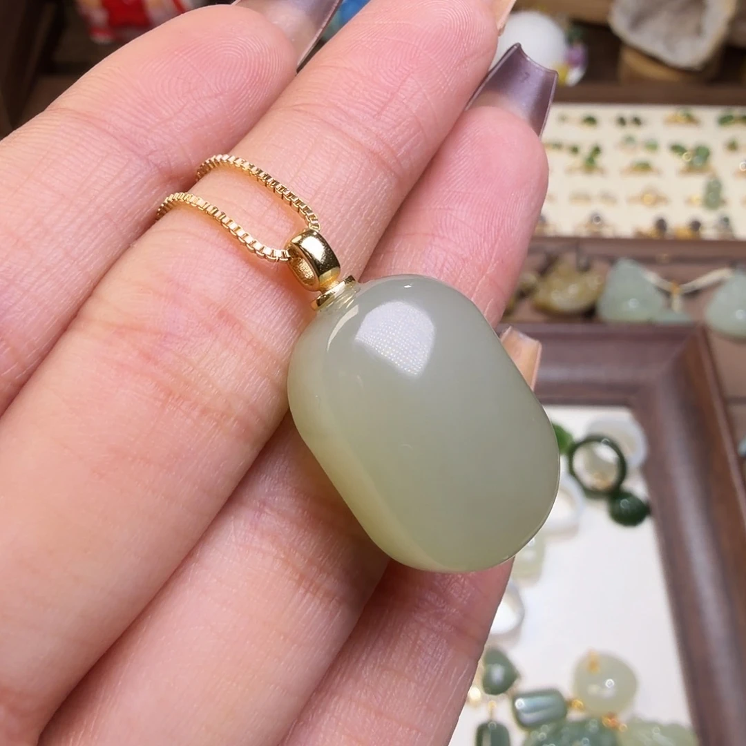 和田玉银S925镶嵌颈饰