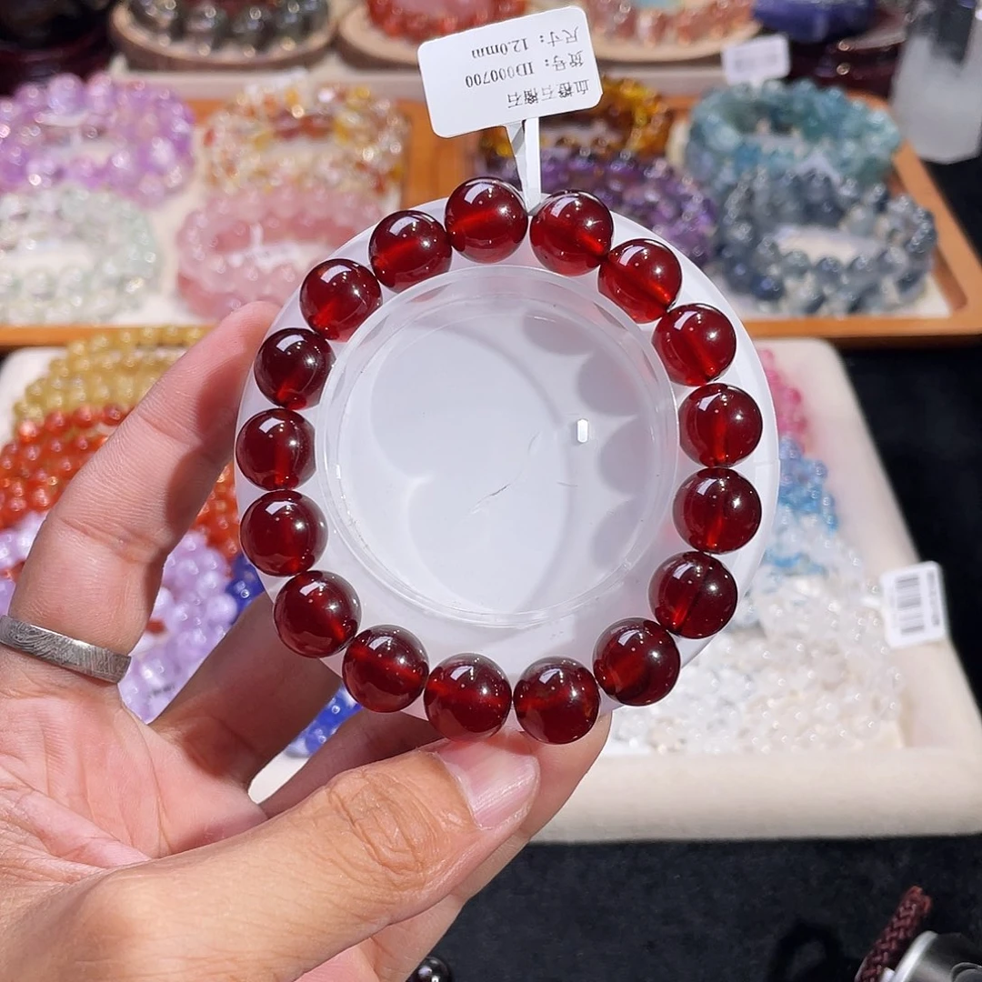 石榴石未镶嵌手链血橙石榴石12mm