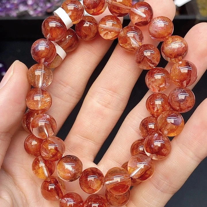 水晶手链未镶嵌35红娇花10mm多样性发其一