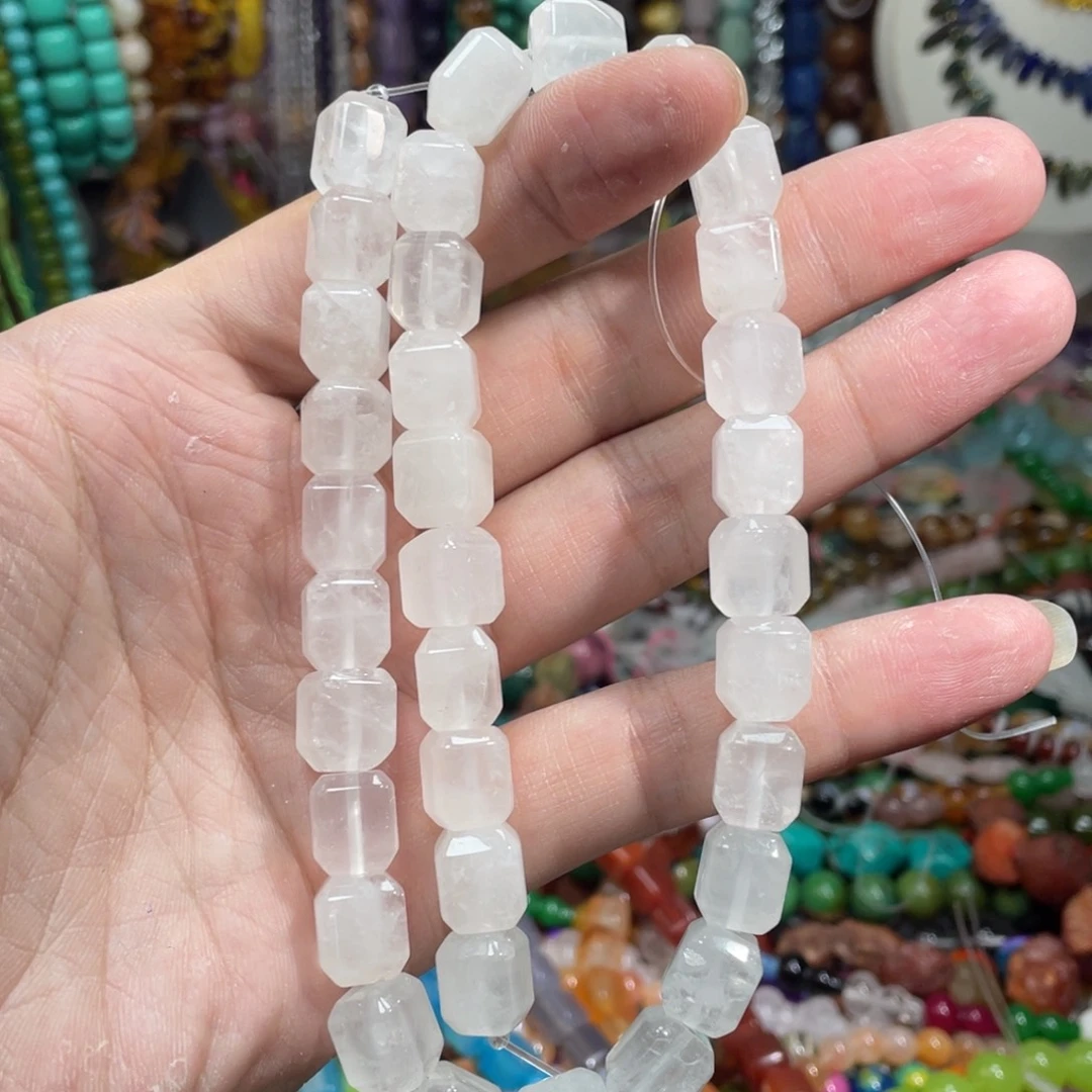 石英质玉，天然白水晶方糖11mm，未镶嵌