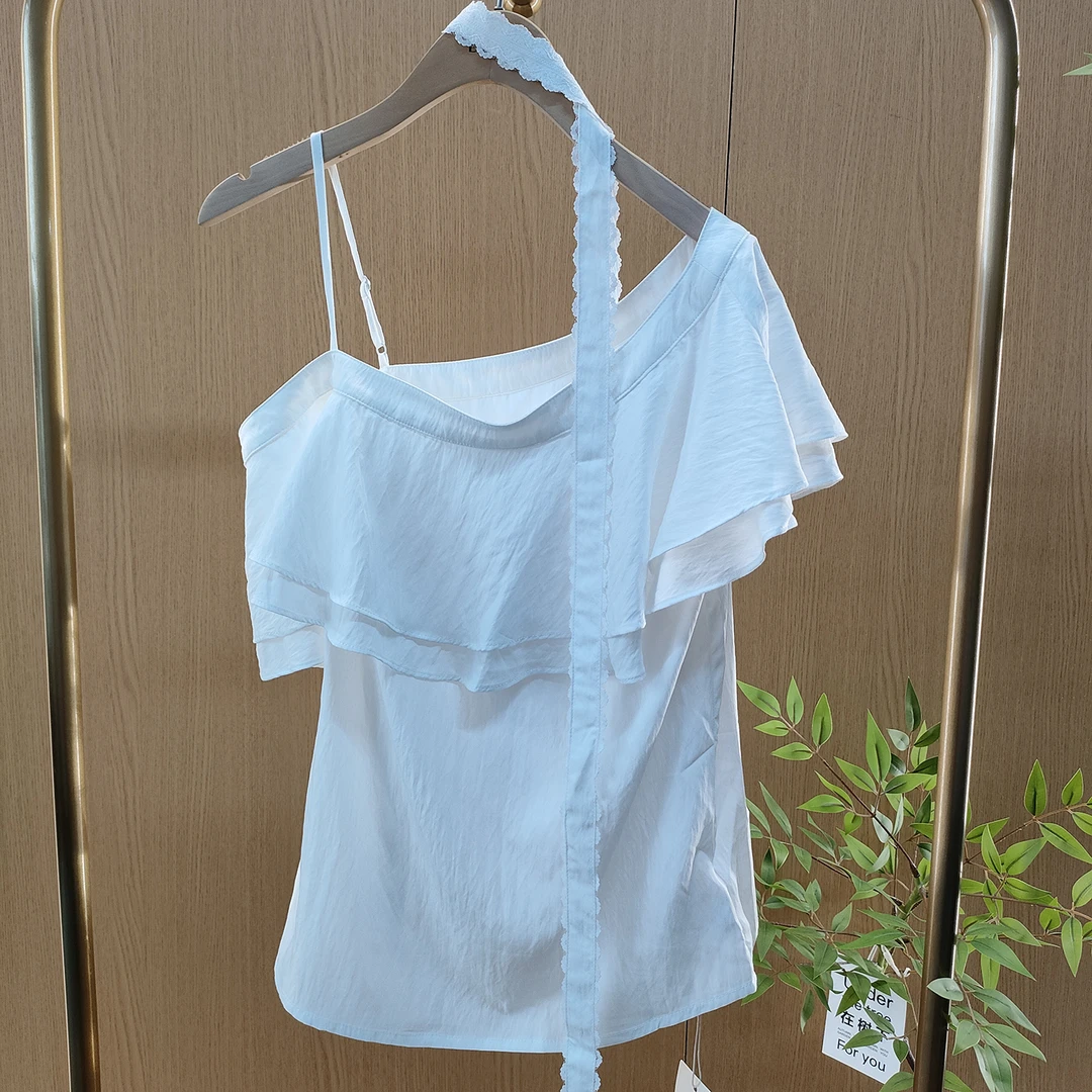 朵以2025夏季新品女上衣娃娃领显瘦百搭短袖40DX137063原249