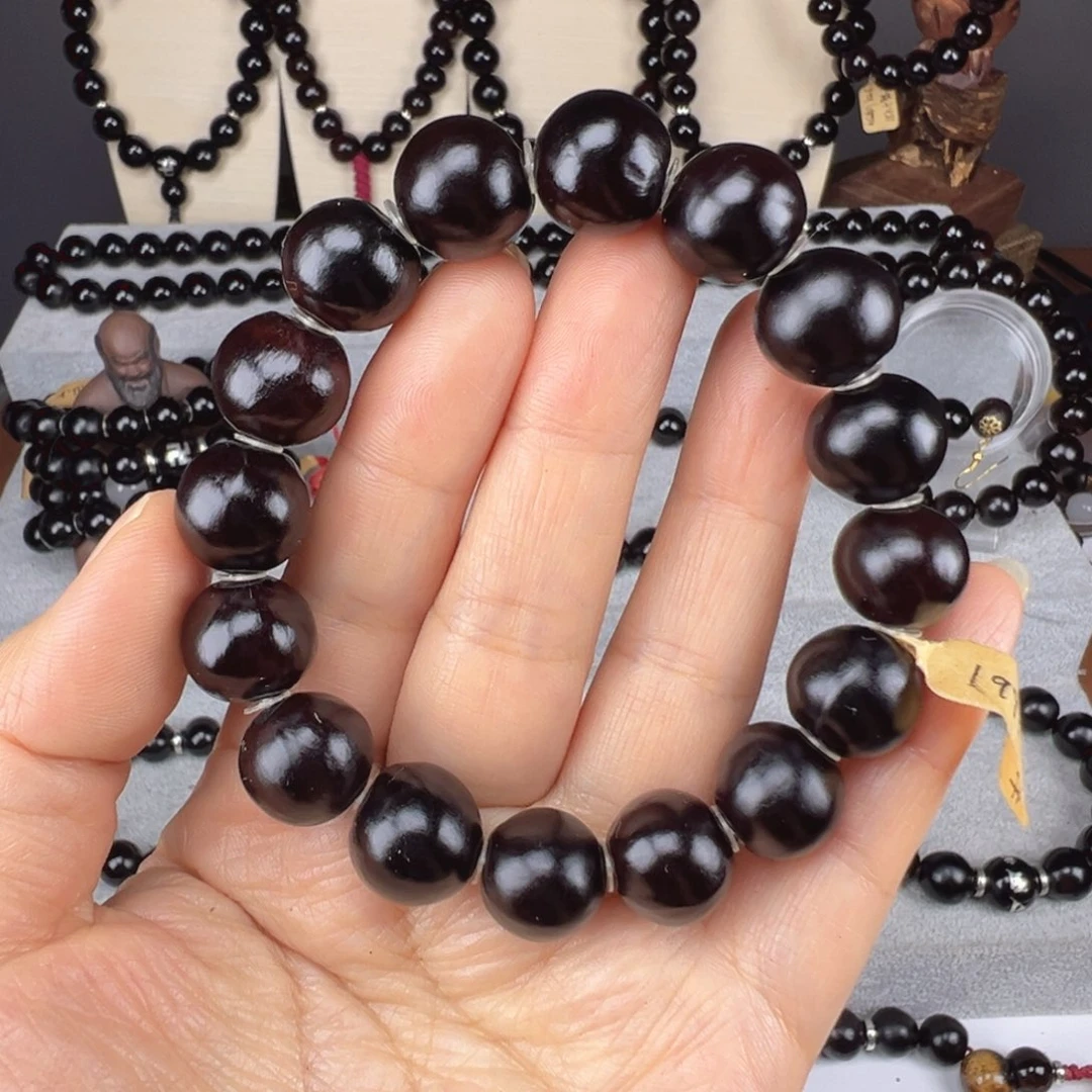 陌***落精品手串卡14.3毫米16颗籽红色手串