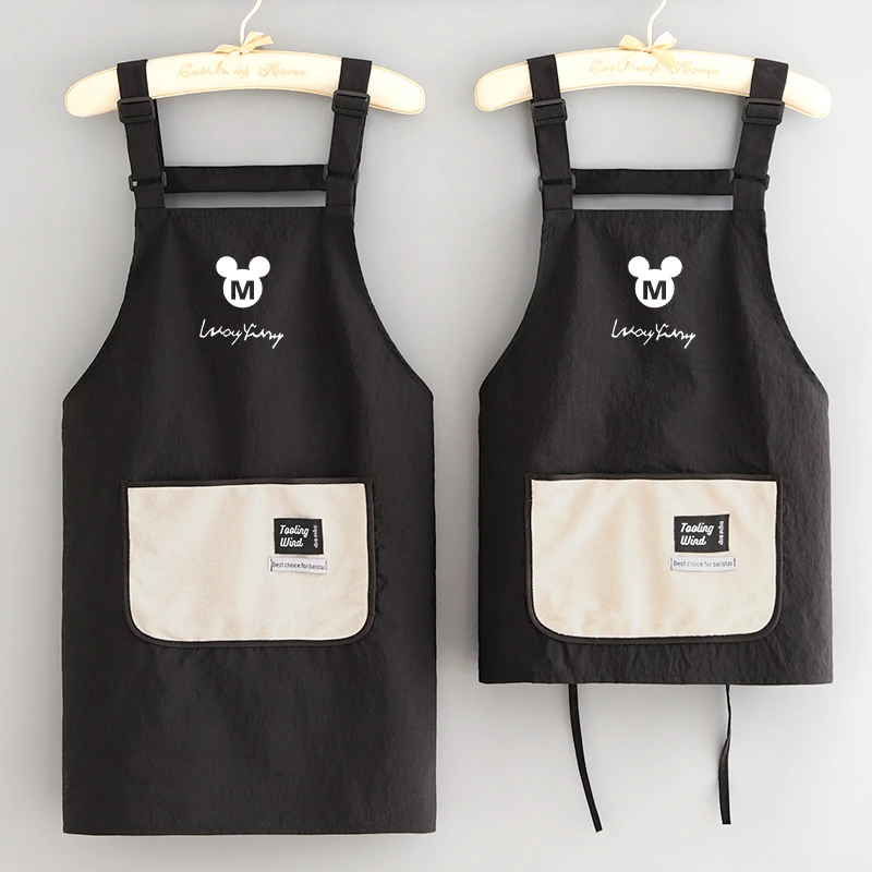 时尚防泼水围裙定制印字餐饮咖啡奶茶上班工作服厨房做饭家用围腰