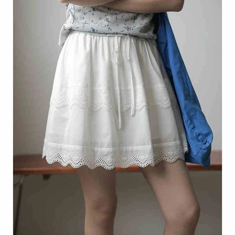 白色蕾丝花边半身裙女2025夏季新款高腰显瘦a字裙短裙小个子裙子