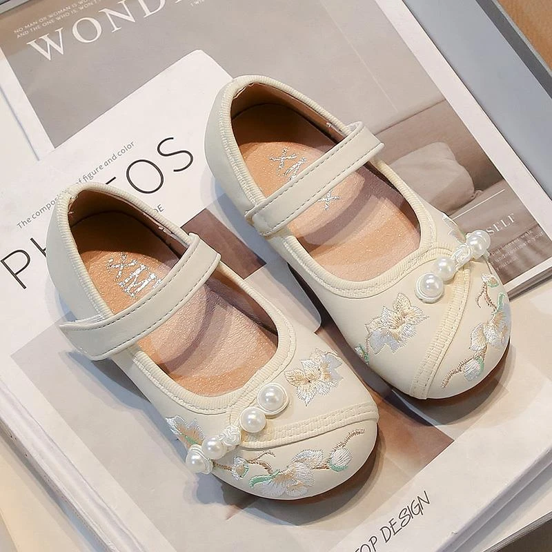 FAVMARTHA女童夏季2025新款汉服鞋儿童马面裙古风新中式公主鞋国