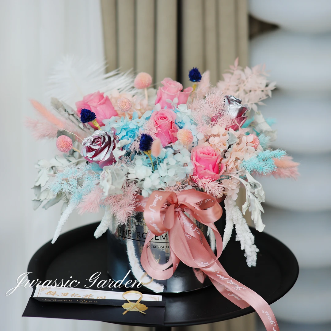 【缤纷乐园】居家玄关电视柜茶几客厅装饰永生花抱抱桶花束