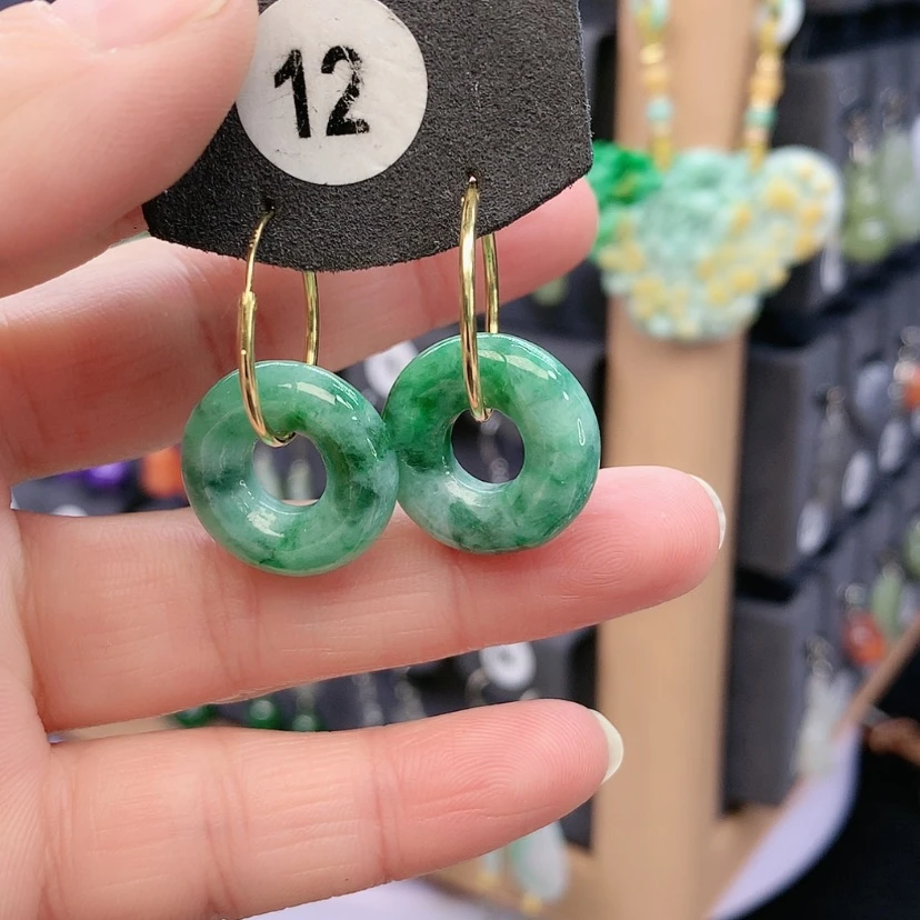 【闪购商品】翡翠耳饰银S925镶嵌逍*一精美