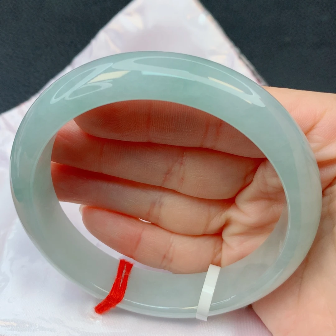 翡翠未镶嵌手镯62-63冰透晴水