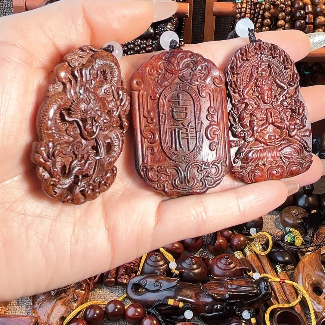 秋*，印度小叶紫檀牌子，挂件