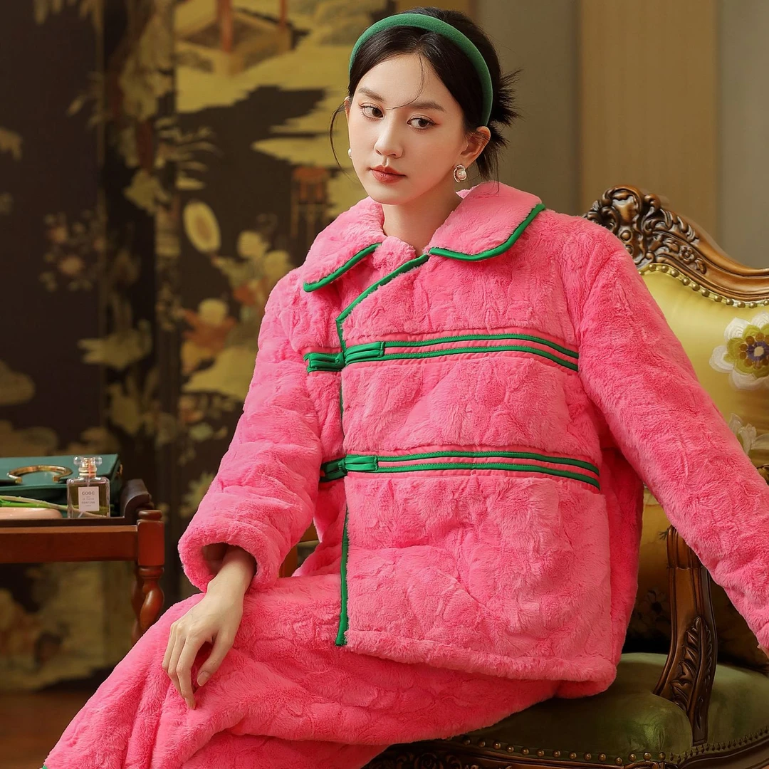 ALEX S.YU设计师款三层加一加厚轻奢升级版中国风夹棉睡衣冬季