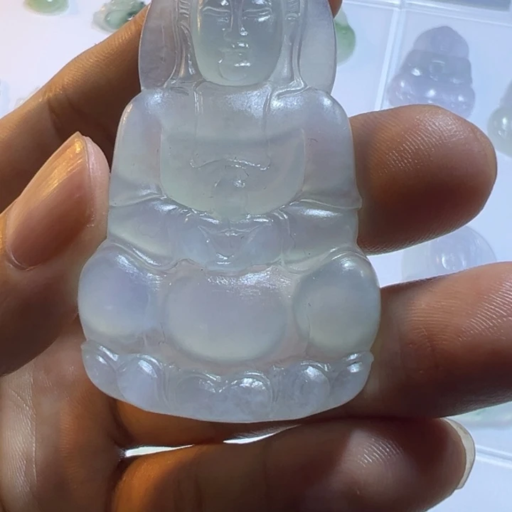 翡翠未镶嵌颈饰天然缅甸翡翠a货观音