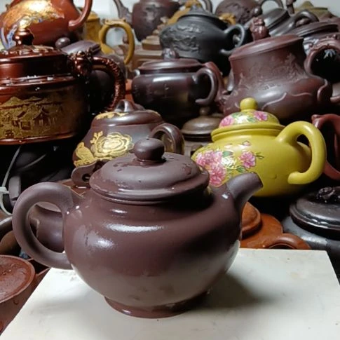茶壶紫砂宜兴原矿老紫柴烧手工330cc