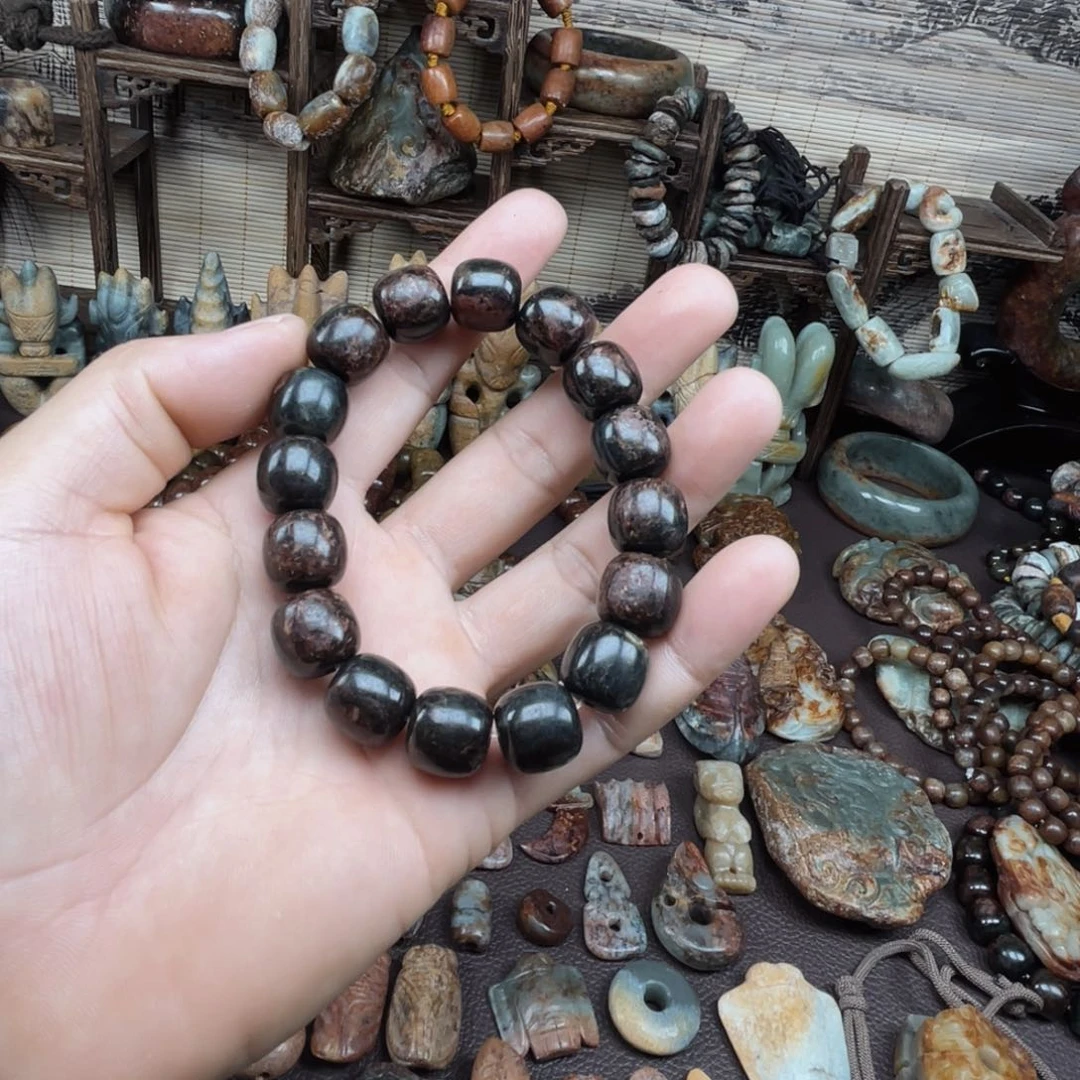 手链未镶嵌岫岩河磨玉（透闪石质玉）