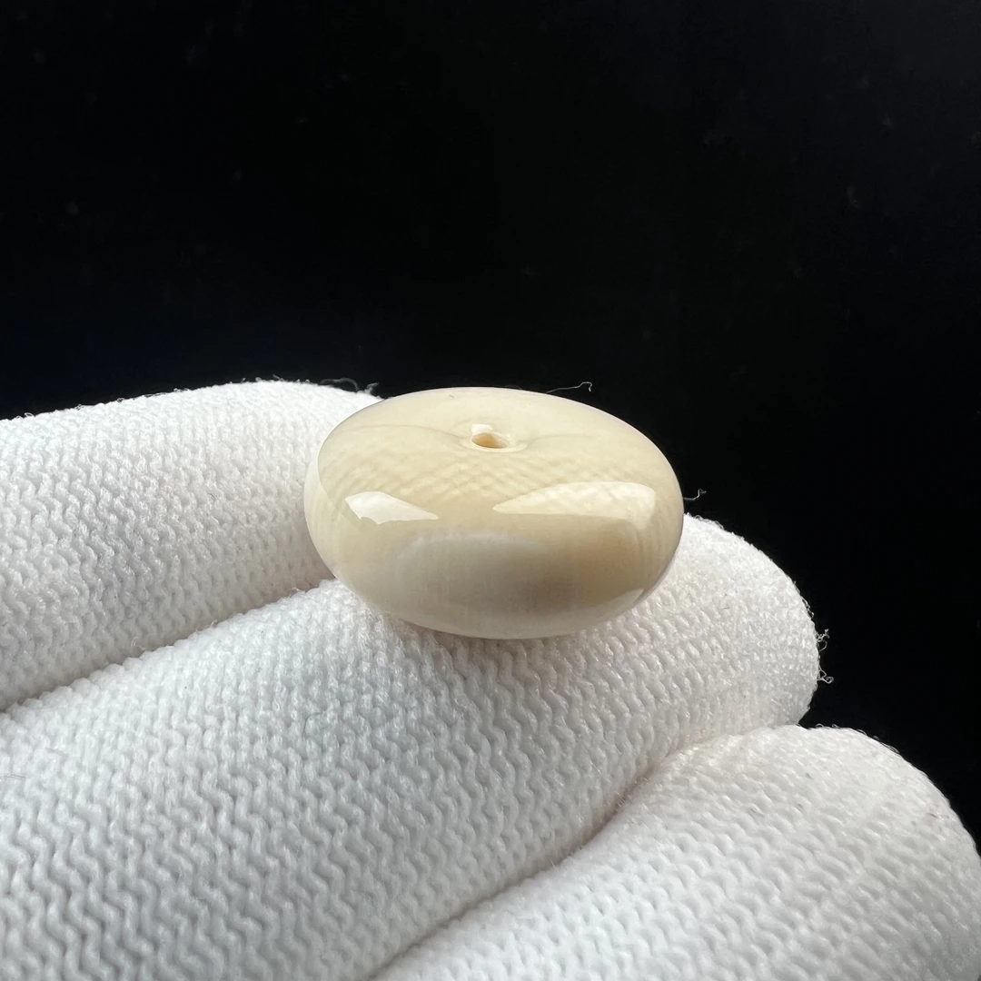 A3790天然猛犸牙平安扣20x8mm支持鉴定 假一罚四