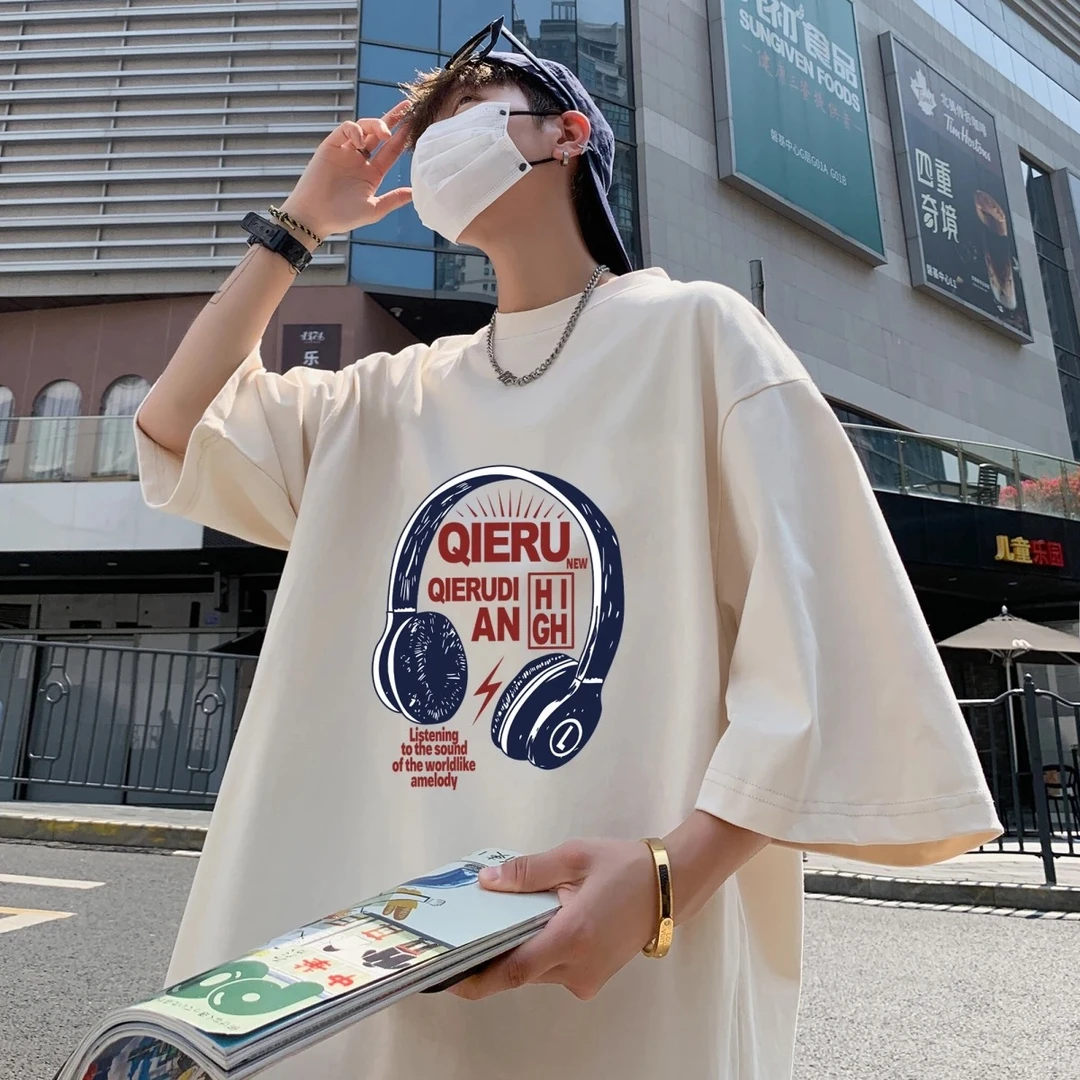 2025新款260G圆领学生短袖夏季T恤男士中袖t恤韩版半袖运动风