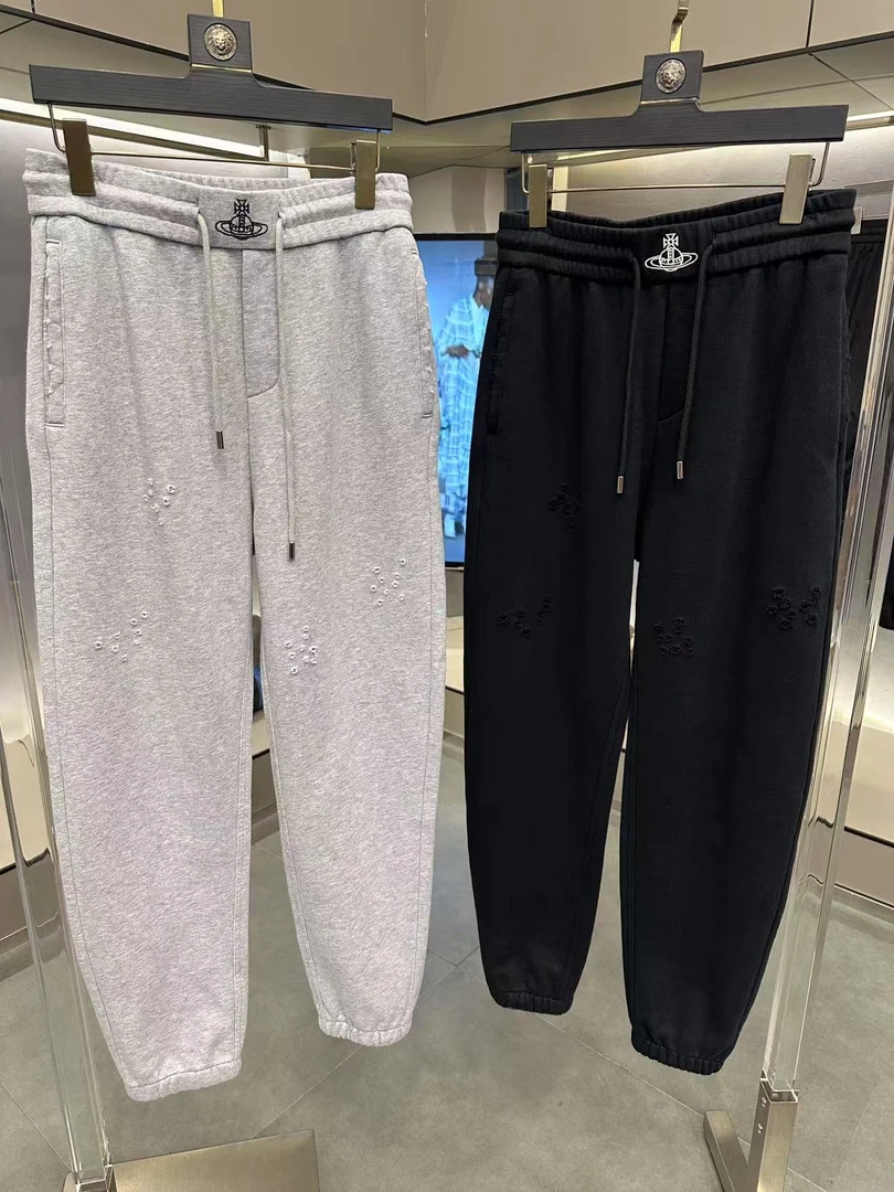 Y5201春季 重磅毛圈棉 手花磨破飞盘【卫裤】