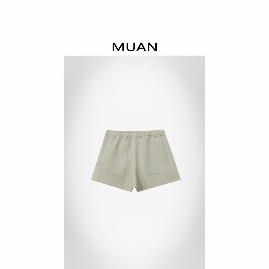 木岸MUAN: 《露露短裤》定制果冻Q感简约简约宽松百搭短裤女HH-6005