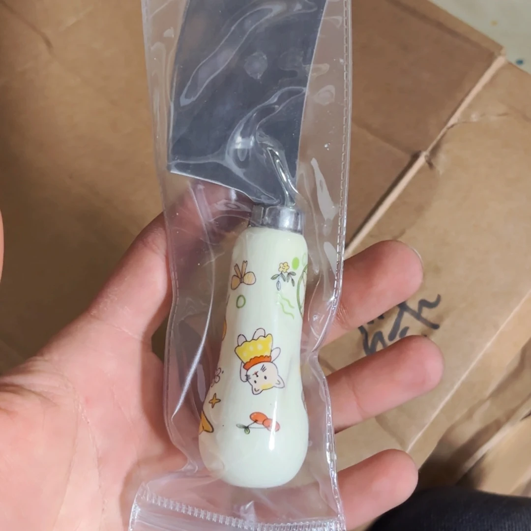 白瓷小餐刀陶瓷图案随机