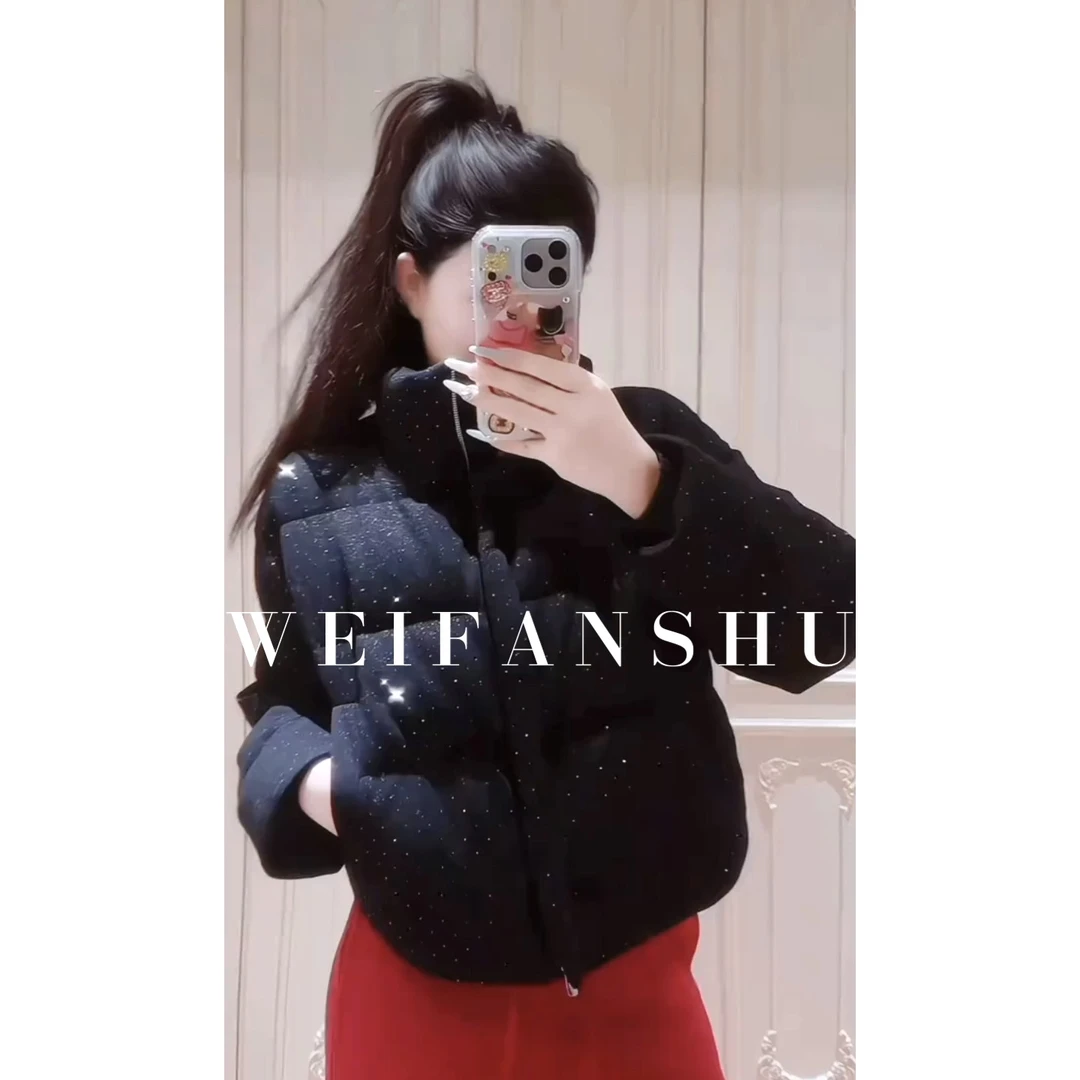 WEIFANSHU/魏凡舒【黑巧面包】柳桥90白鹅绒羊毛外套