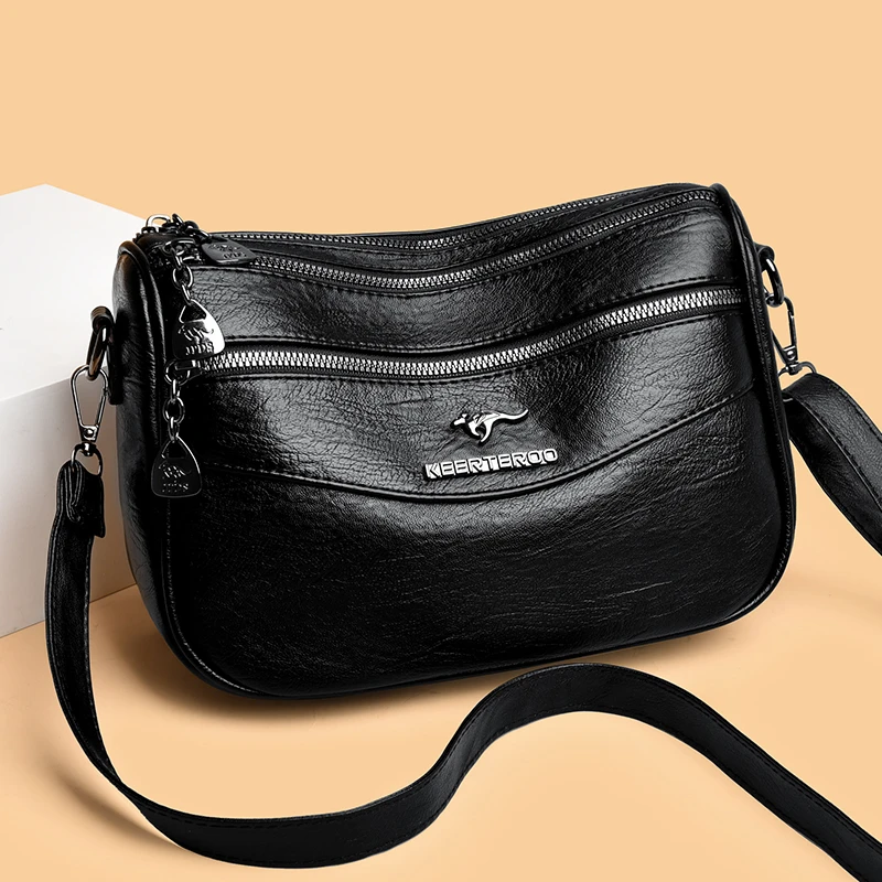 新款2026时尚斜挎包包休闲百搭中年妈妈包大容量多隔袋单肩手提包