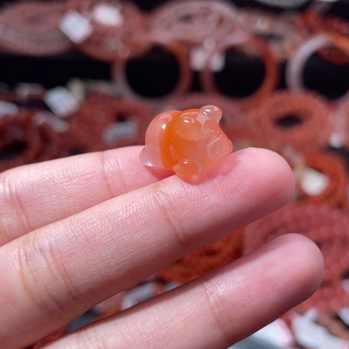 南红玛瑙未镶嵌配饰手串小猪2480