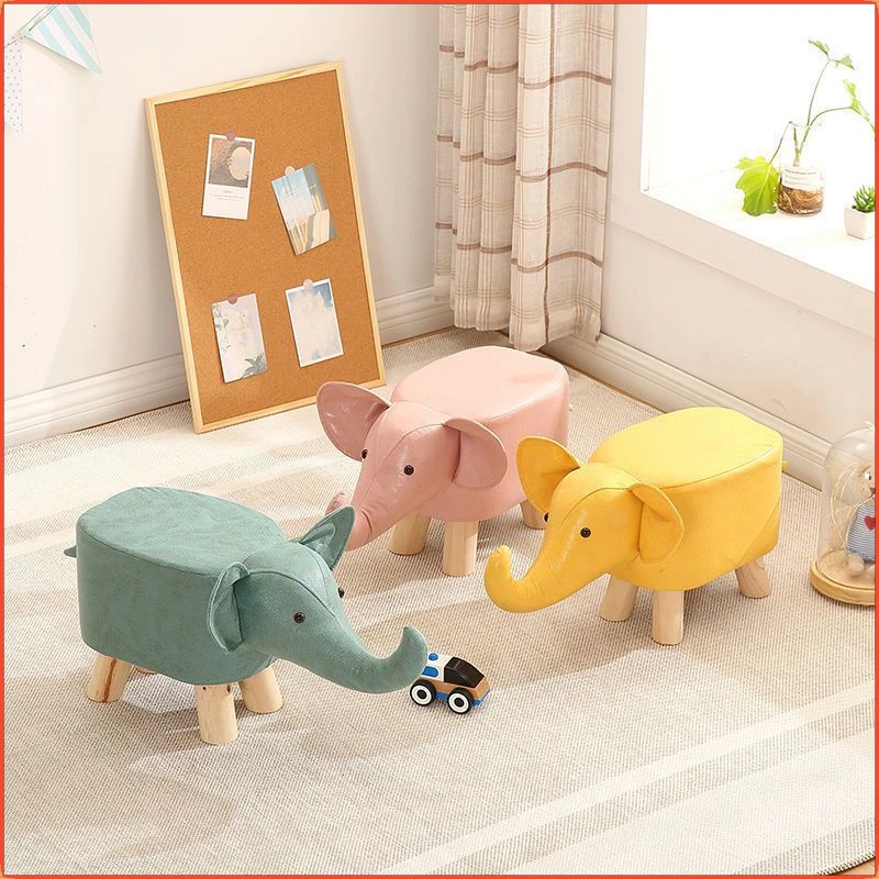 儿童大象凳子卡通动物凳子节日礼品板凳子家用换鞋凳科技布小象凳