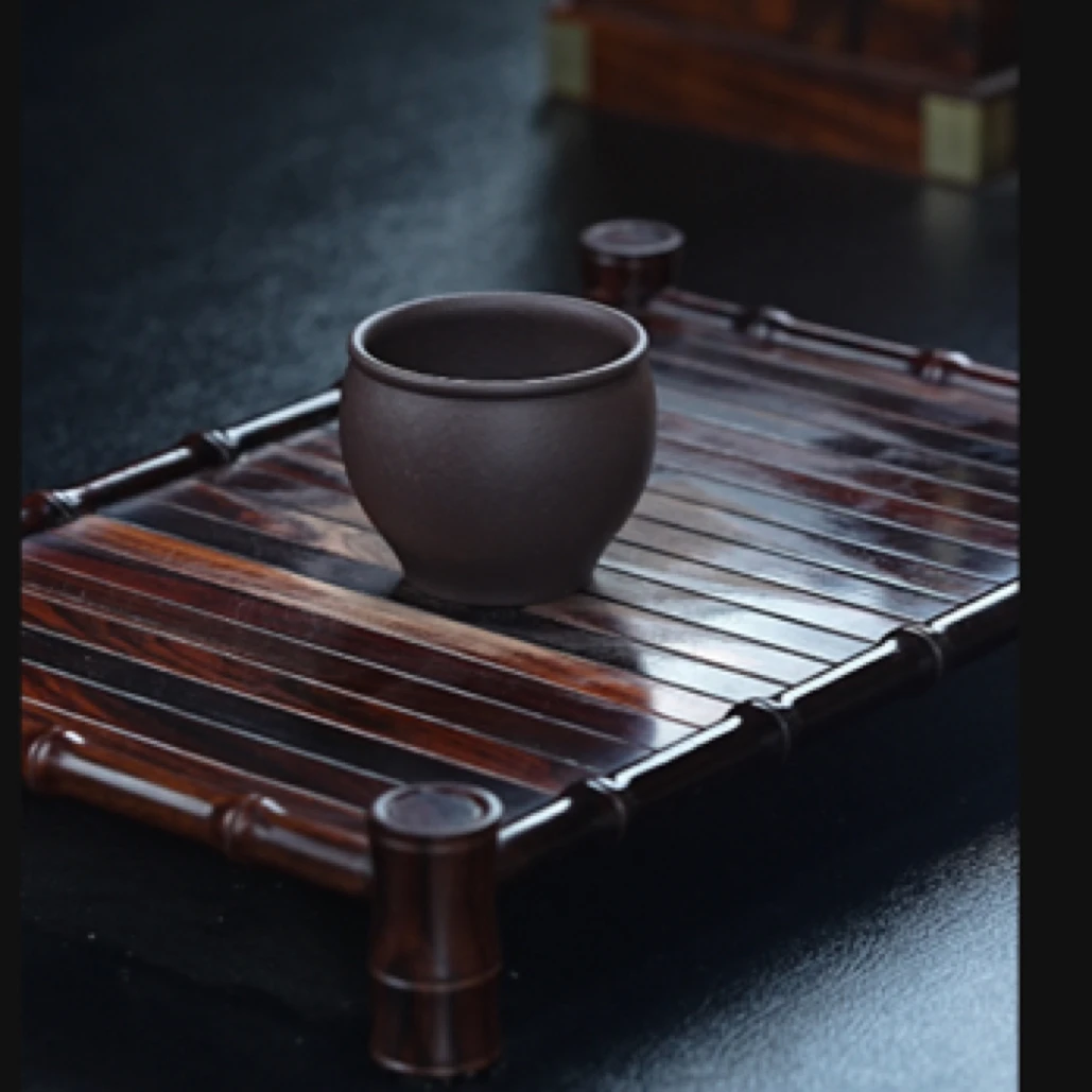 缸杯顾华文手制天青泥气窑烧制150毫升茶具紫砂壶紫砂杯天青泥料