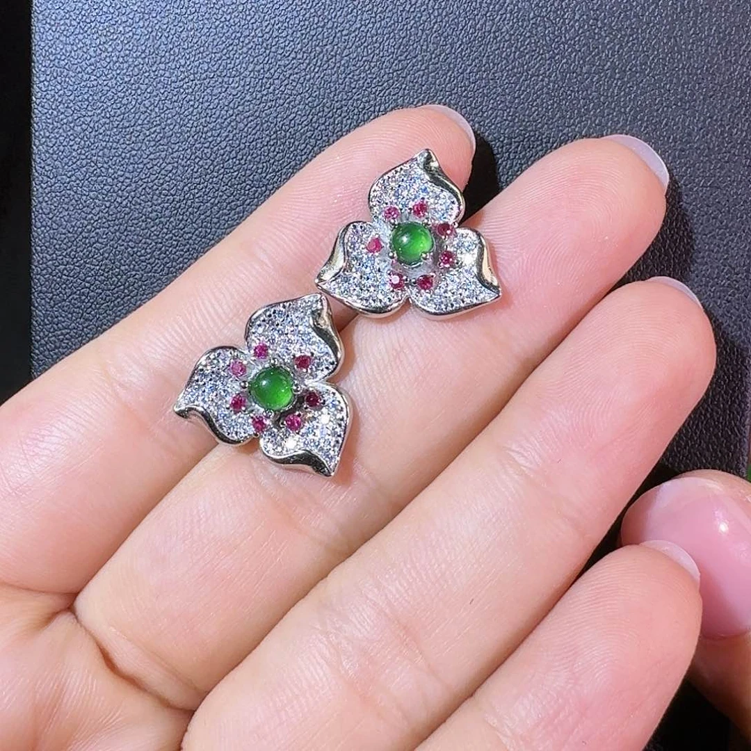 翡翠未镶嵌耳饰蛋面