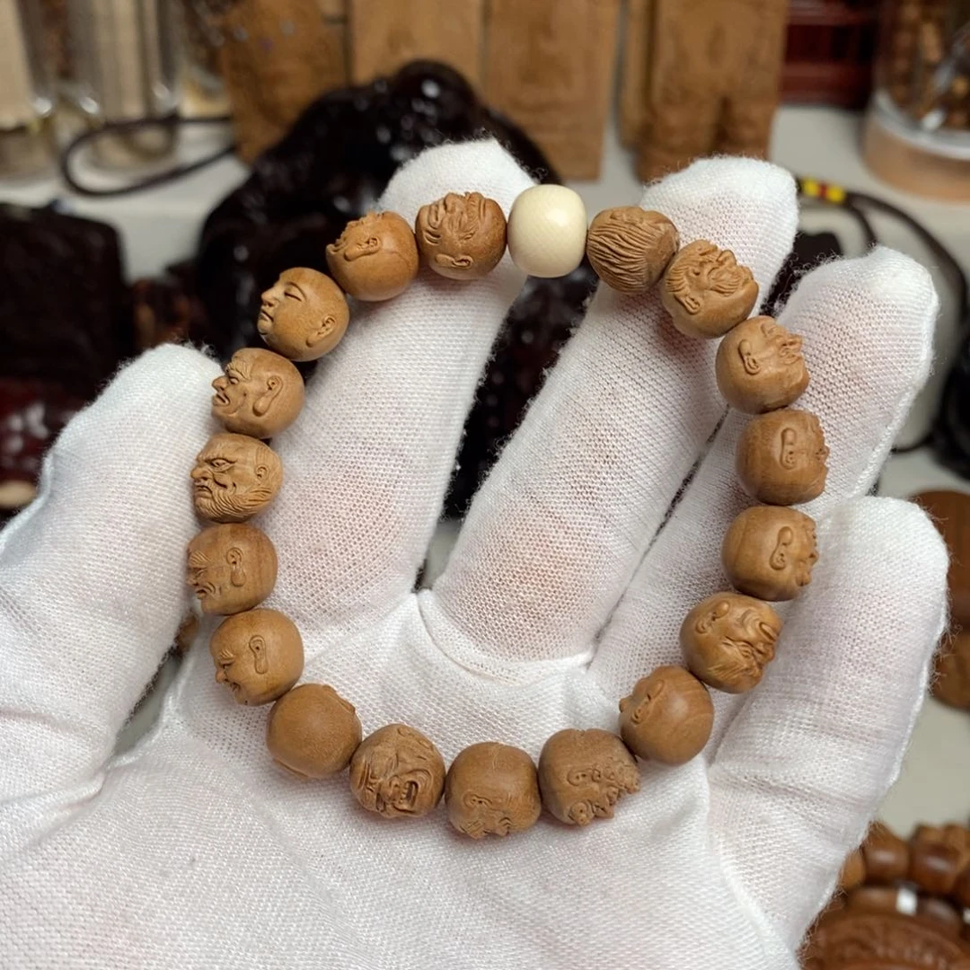檀香木手串/手链巧**圆十八罗汉