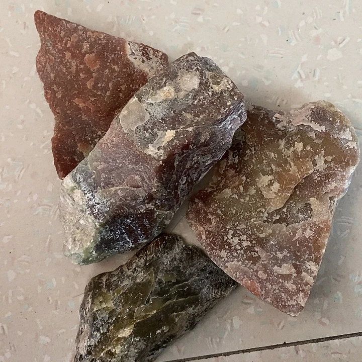心***橙合金蛇纹石玉玉石原料