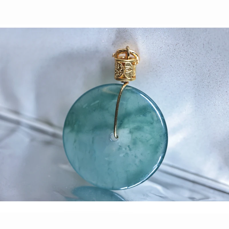 天然A货冰种翡翠平安扣吊坠挂件百搭时尚简约平安无事KBR51008004