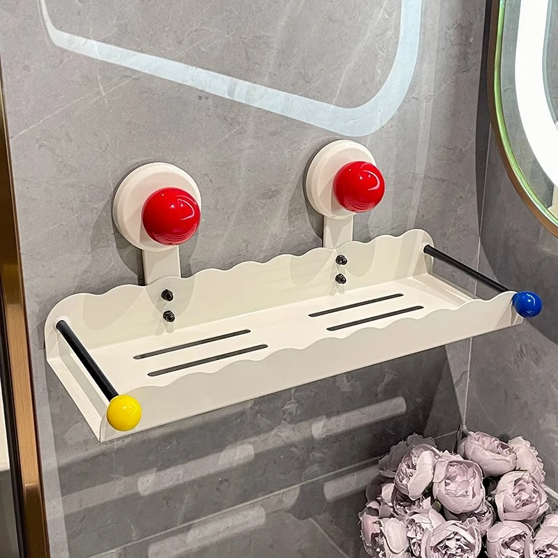 新款免打孔壁挂式浴巾收纳置物架卫生间洗手间浴室毛巾收纳架