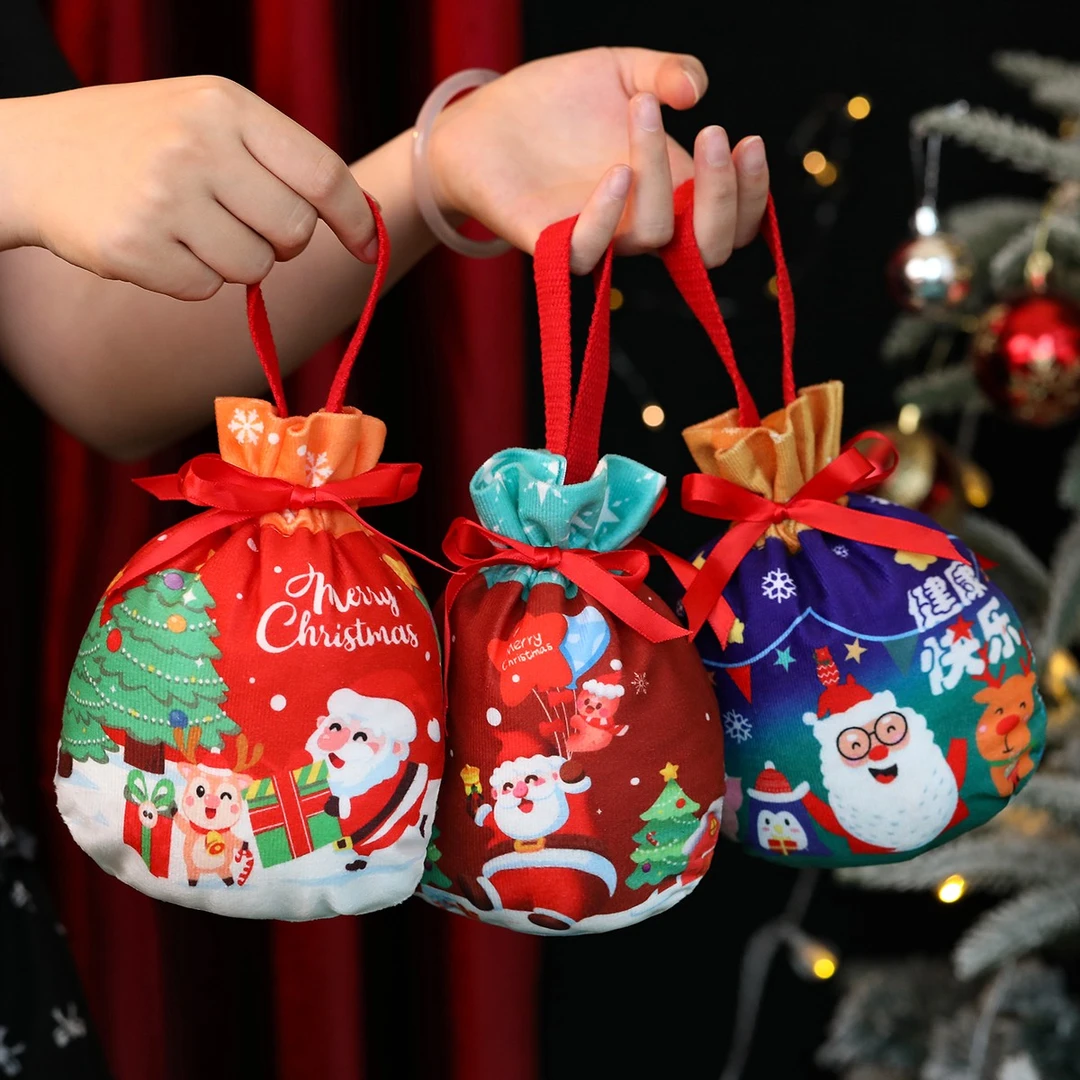 平安夜苹果礼袋圣诞节小礼物平安果包装礼盒装饰糖果手提礼品袋子