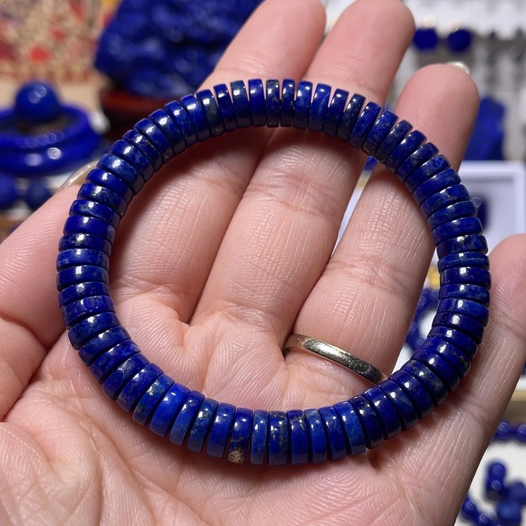 青金石未镶嵌特漏 入门级款药片手串8mm