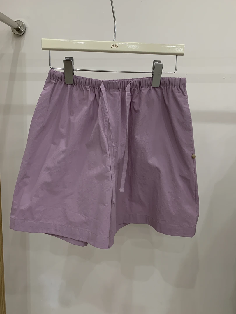 韩版小众纯色松紧腰舒适透气宽松休闲短裤