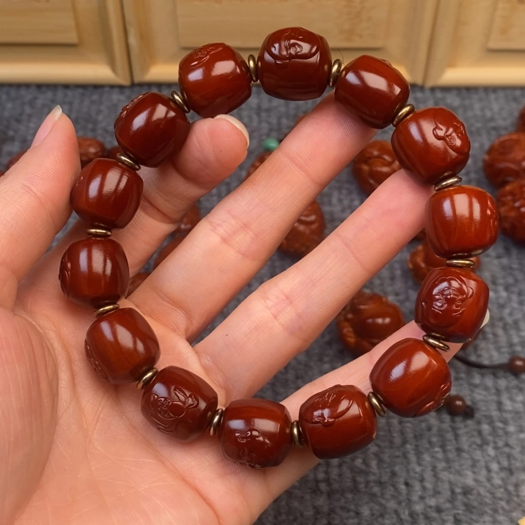 海***平橄榄核手串/手链老型弥勒