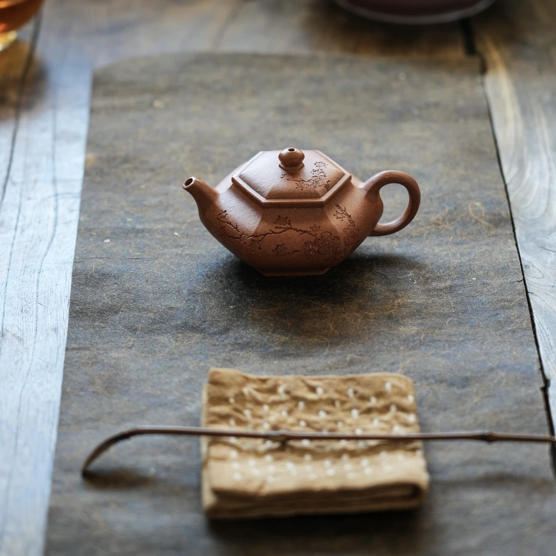宜兴紫砂壶全手工『小六方』小精品 金降坡80ml小容量手工茶具