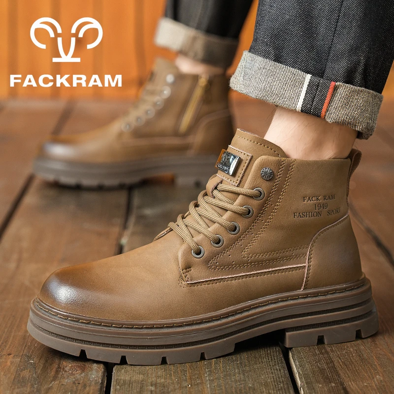 FACKRAM2025新款马丁靴男款秋冬英伦复古风百搭男士时尚马丁鞋男